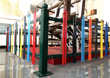 Fashionable Yellow Steel Palisade Fencing PVC Coated Mesh Fencing For Sightseeing Zone