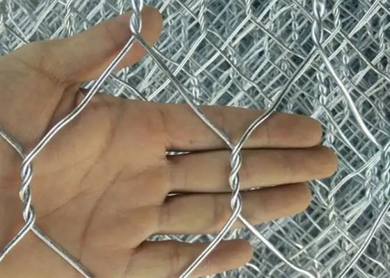 低炭素鉄ガビオンワイヤ網穴 60x80mm 防腐