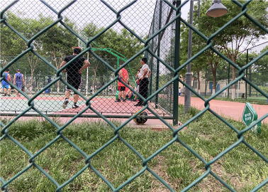 緑の一時的な網の塀/ポリ塩化ビニールはスポーツのためのチェーン・リンクの塀3.5mmに塗りました